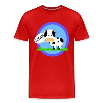 Die Kuh macht Muh! - Männer Premium Bio T-Shirt - Rot - Vorne - Damien (186cm)