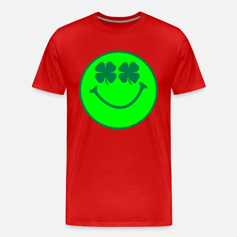 Smiley - Männer Premium Bio T-Shirt - Rot