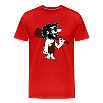 Caveman funny comic sunglasses - Men's Premium Organic T-Shirt - red - Front - Damien (186cm)