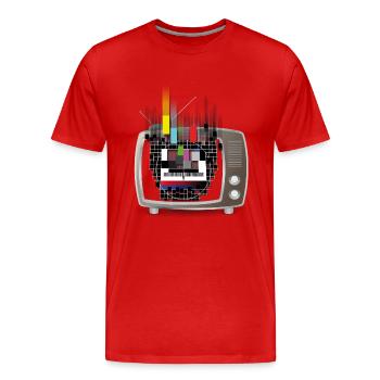 Flowing Test-Screen - Men's Premium Organic T-Shirt - red - Front - Damien (186cm)