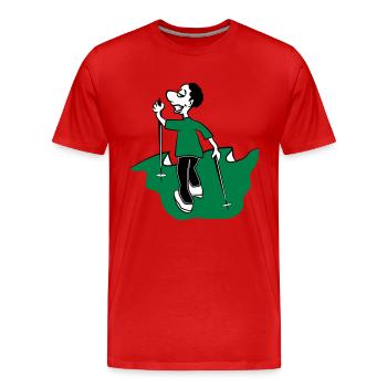nordic walking drôle - T-shirt bio Premium Homme - rouge - Devant - Damien (186cm)