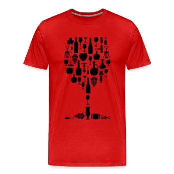 Vin Verre à vin Amateurs de vin - T-shirt bio Premium Homme - rouge - Devant - Damien (186cm)