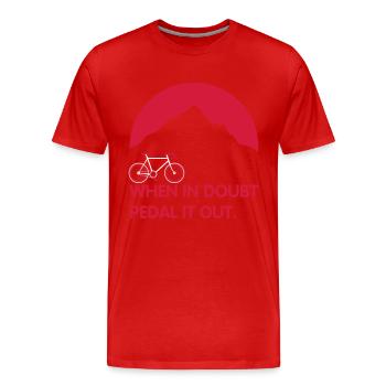 Lorsque la pédale dans le doute hors - pour les cyclistes - T-shirt bio Premium Homme - rouge - Devant - Damien (186cm)