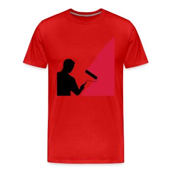 Maler und Lackierer - Vektor - Männer Premium Bio T-Shirt - Rot - Vorne - Damien (186cm)
