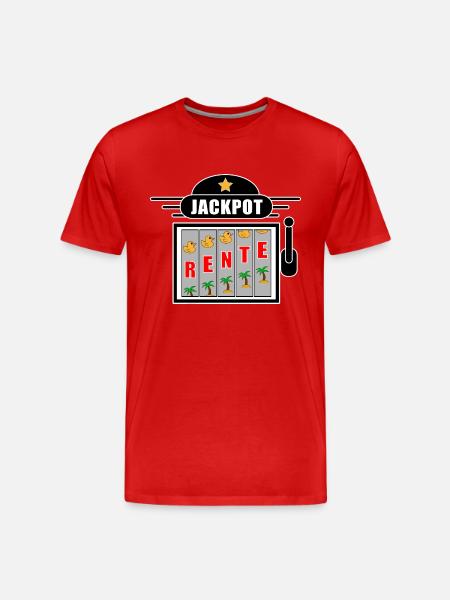 Rente Jackpot - Männer Premium Bio T-Shirt - Rot