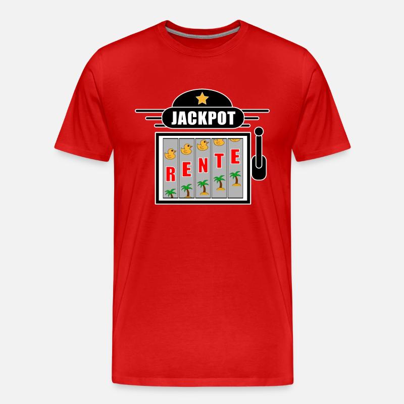 Rente Jackpot - Männer Premium Bio T-Shirt - Rot
