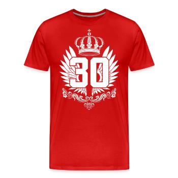 30TH BIRTHDAY 30 YEARS - Men's Premium Organic T-Shirt - red - Front - Damien (186cm)