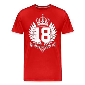 18TH BIRTHDAY 18 YEARS - Men's Premium Organic T-Shirt - red - Front - Damien (186cm)