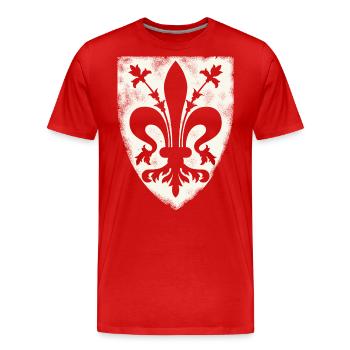 Florenz Wappen - Männer Premium Bio T-Shirt - Rot - Vorne - Damien (186cm)