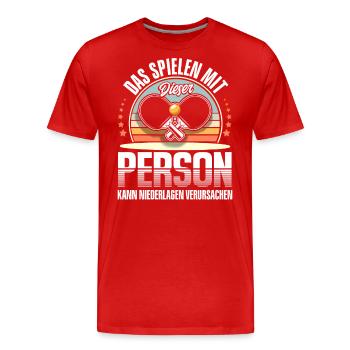 Tischtennis - Männer Premium Bio T-Shirt - Rot - Vorne - Damien (186cm)