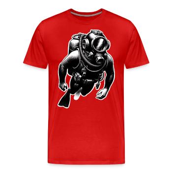 Tauchen Taucher - Männer Premium Bio T-Shirt - Rot - Vorne - Damien (186cm)