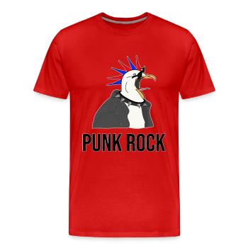 Mouette punk - T-shirt bio Premium Homme - rouge - Devant - Damien (186cm)