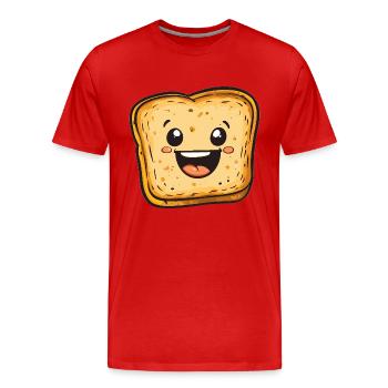 Pain grillé rieur - T-shirt bio Premium Homme - rouge - Devant - Damien (186cm)