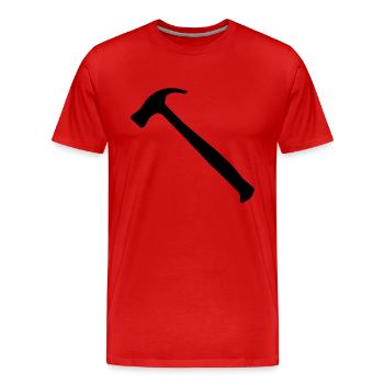 Hammer - Männer Premium Bio T-Shirt - Rot - Vorne - Damien (186cm)