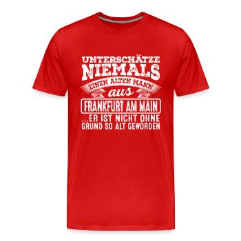Der alte Mann aus FRANKFURT AM MAIN - Männer Premium Bio T-Shirt - Rot - Vorne - Damien (186cm)