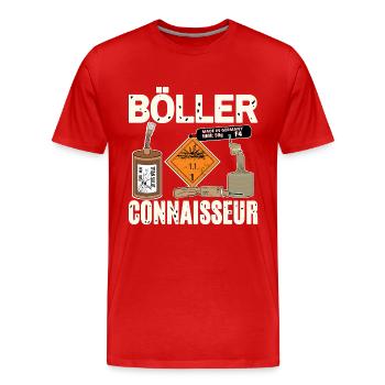 Böller Experte - Männer Premium Bio T-Shirt - Rot - Vorne - Damien (186cm)