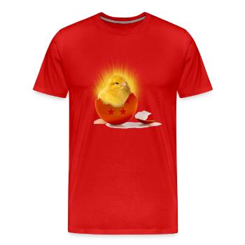 poussin_super_saiyan - T-shirt bio Premium Homme - rouge - Devant - Damien (186cm)