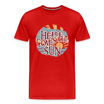 here come to the sun - Männer Premium Bio T-Shirt - Rot - Vorne - Damien (186cm)