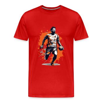 Handball Player Streetwear Iconic Style - Men's Premium Organic T-Shirt - red - Front - Damien (186cm)
