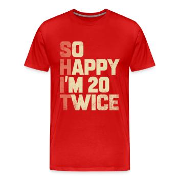 40th Birthday Gift 40th Years Birthday Quote - Men's Premium Organic T-Shirt - red - Front - Damien (186cm)