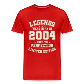 2004 Vintage Born Legends Vintage Anniversaire - T-shirt bio Premium Homme - rouge - Devant - Damien (186cm)
