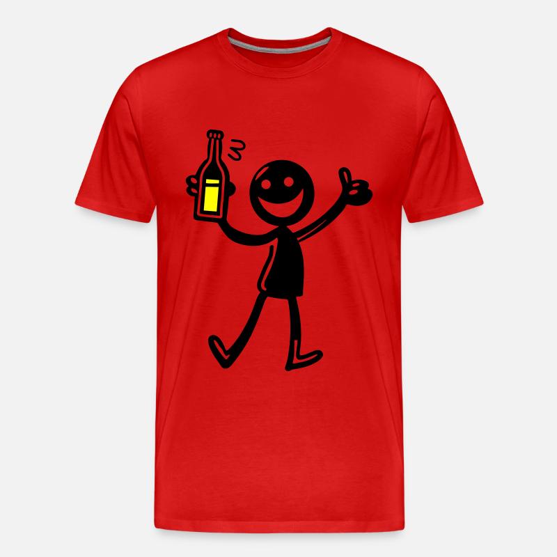 Drinking Comic Illustration Bier - Männer Premium Bio T-Shirt - Rot