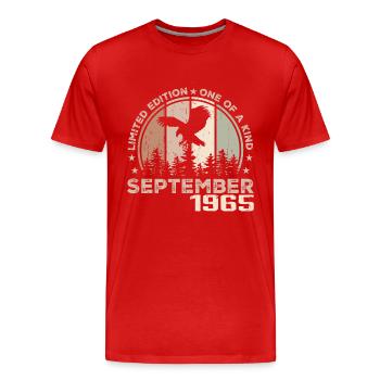 Incomparable depuis septembre 1965 59 Anniversaire - T-shirt bio Premium Homme - rouge - Devant - Damien (186cm)