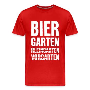 BIERGARTEN KLEINGARTEN GARTEN BIER - Männer Premium Bio T-Shirt - Rot - Vorne - Damien (186cm)