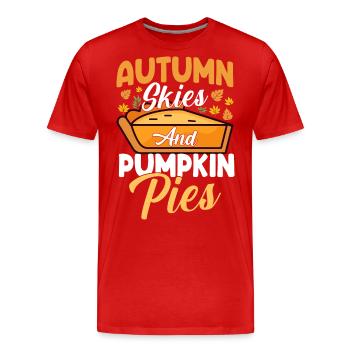 Autumn - Men's Premium Organic T-Shirt - red - Front - Damien (186cm)