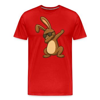 Easter Bunny Easter Dancing Easter Bunny Dab - Men's Premium Organic T-Shirt - red - Front - Damien (186cm)
