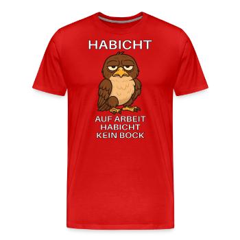 Hawk German Memes Travail Stagiaire Gen Z - T-shirt bio Premium Homme - rouge - Devant - Damien (186cm)