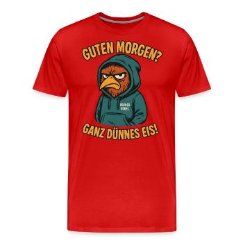 Tôt lève-tôt très mince glace bureau dire - T-shirt bio Premium Homme - rouge - Devant - Damien (186cm)