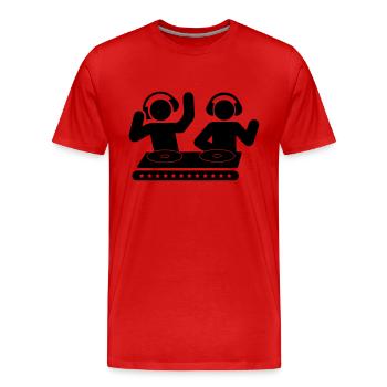 Double DJ - T-shirt bio Premium Homme - rouge - Devant - Damien (186cm)