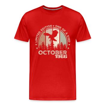 Incomparable since October 1966 58 Anniversary - Men's Premium Organic T-Shirt - red - Front - Damien (186cm)