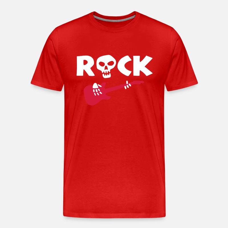 rock_skeleton_2c - Männer Premium Bio T-Shirt - Rot