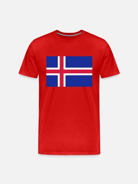 drapeau_islande - Männer Premium Bio T-Shirt - Rot