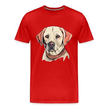 Labrador - Men's Premium Organic T-Shirt - red - Front - Damien (186cm)