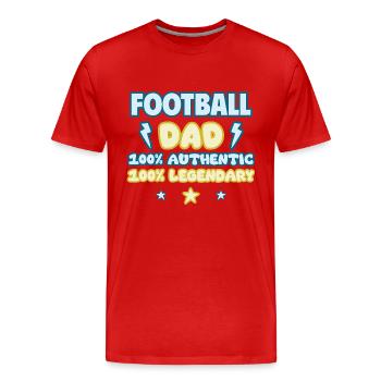 Fußball Papa,Vatertagsgeschenk, Legendär - Männer Premium Bio T-Shirt - Rot - Vorne - Damien (186cm)