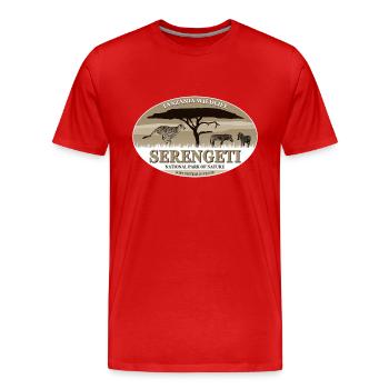 Serengeti - Gepard & Zebra Safari - Männer Premium Bio T-Shirt - Rot - Vorne - Damien (186cm)