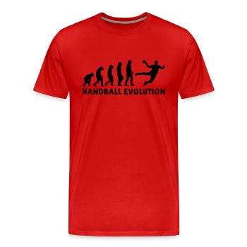 Handball Evolution I - black - Männer Premium Bio T-Shirt - Rot - Vorne - Damien (186cm)