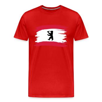 Berlin - Bierlin Flagge - Männer Premium Bio T-Shirt - Rot - Vorne - Damien (186cm)