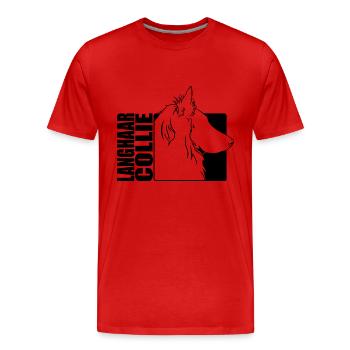 Langhaar Collie Profil Hunde Hund Wilsigns - Männer Premium Bio T-Shirt - Rot - Vorne - Damien (186cm)