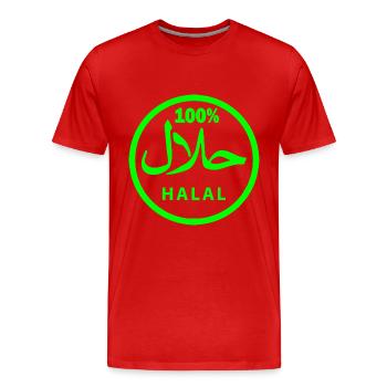 Halal - Männer Premium Bio T-Shirt - Rot - Vorne - Damien (186cm)