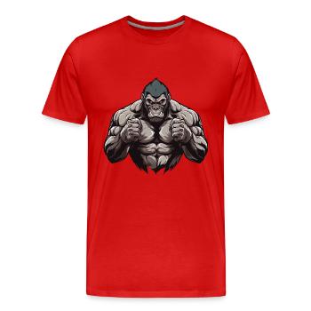 Gorilla Muscles - Men's Premium Organic T-Shirt - red - Front - Damien (186cm)