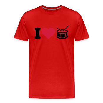 I love Tambour - T-shirt bio Premium Homme - rouge - Devant - Damien (186cm)