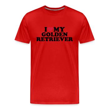Golden Retriever - Männer Premium Bio T-Shirt - Rot - Vorne - Damien (186cm)