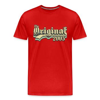 Born in 2003 the original - Men's Premium Organic T-Shirt - red - Front - Damien (186cm)