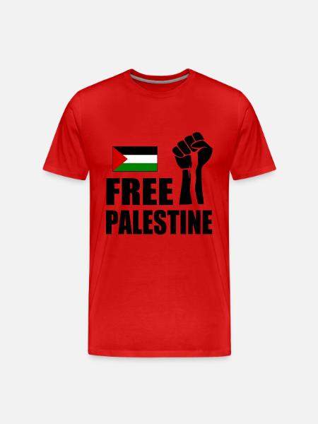 Free palestine - Männer Premium Bio T-Shirt - Rot