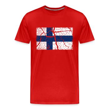 Flag Finland - Men's Premium Organic T-Shirt - red - Front - Damien (186cm)