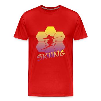 Skiing - Männer Premium Bio T-Shirt - Rot - Vorne - Damien (186cm)